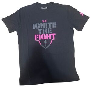 Under Armour Black Tee with Pink and Gray Graphic